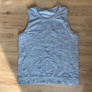 Gray sleeveless workout tank